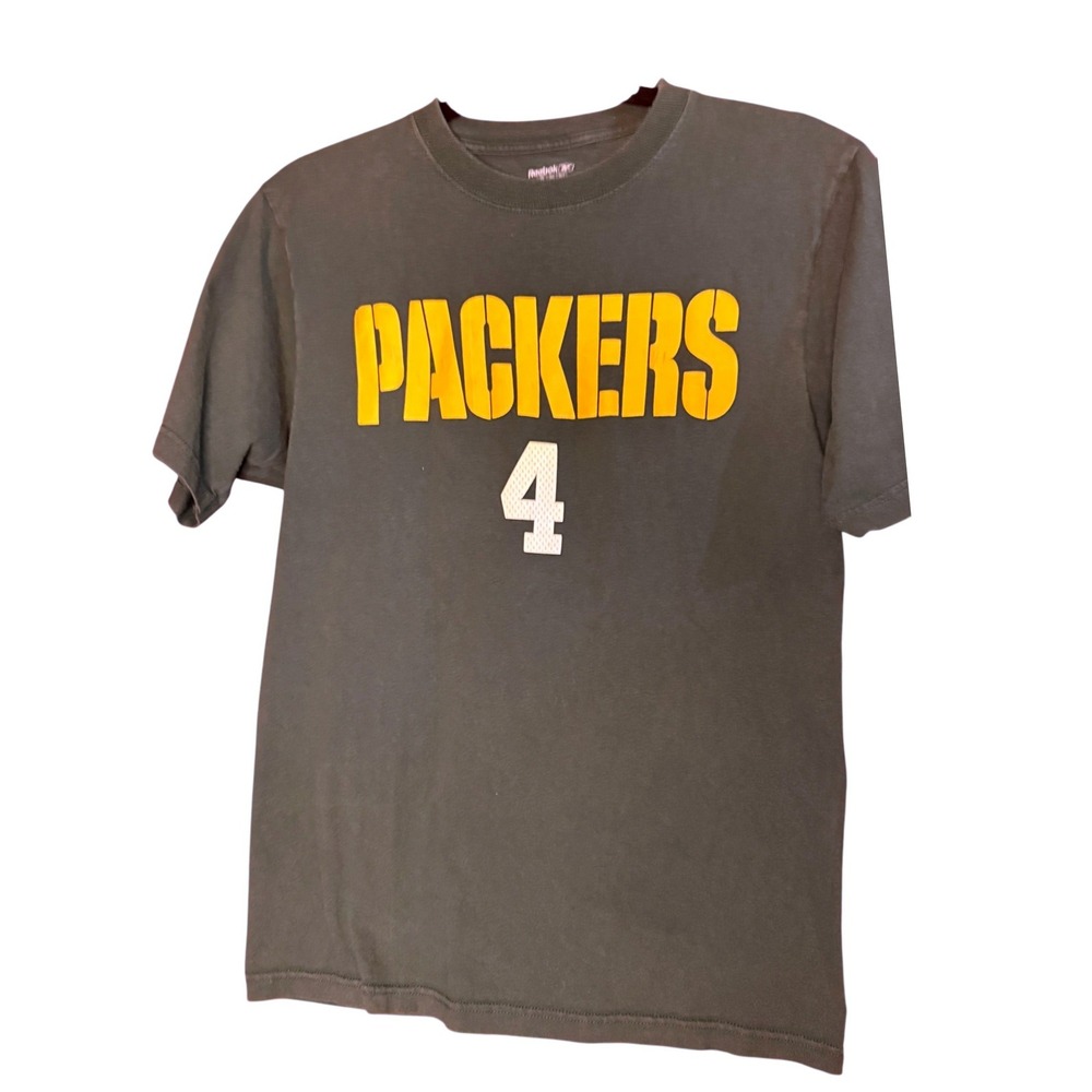 Reebok‎ Green Packers Favre 4 Football T Shirt Men's Size S